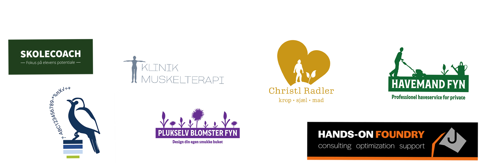 Eksempler på logo udviklet af Nyborg Grafik & Web